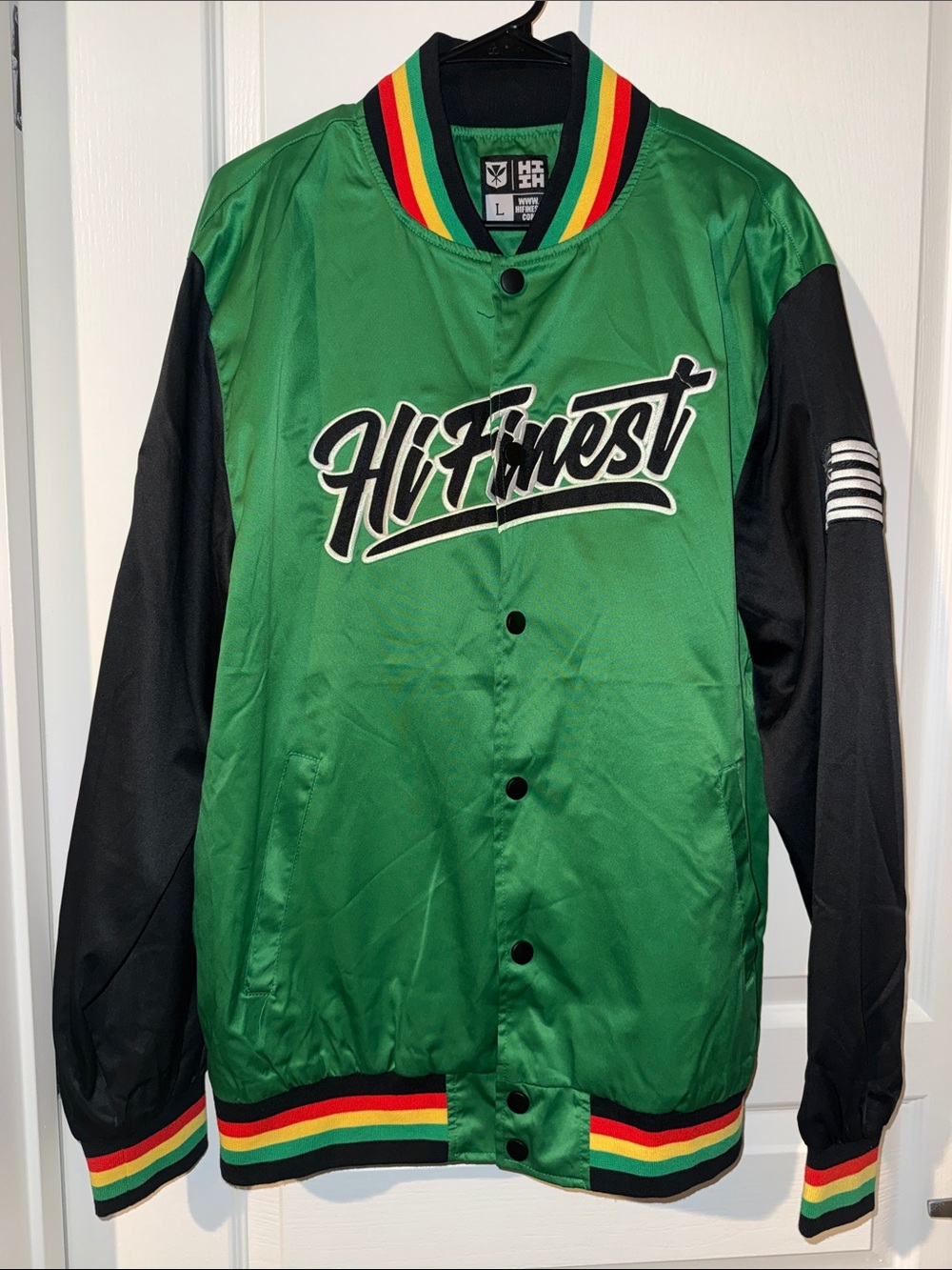 Green & Black Varsity Bomber Jacket